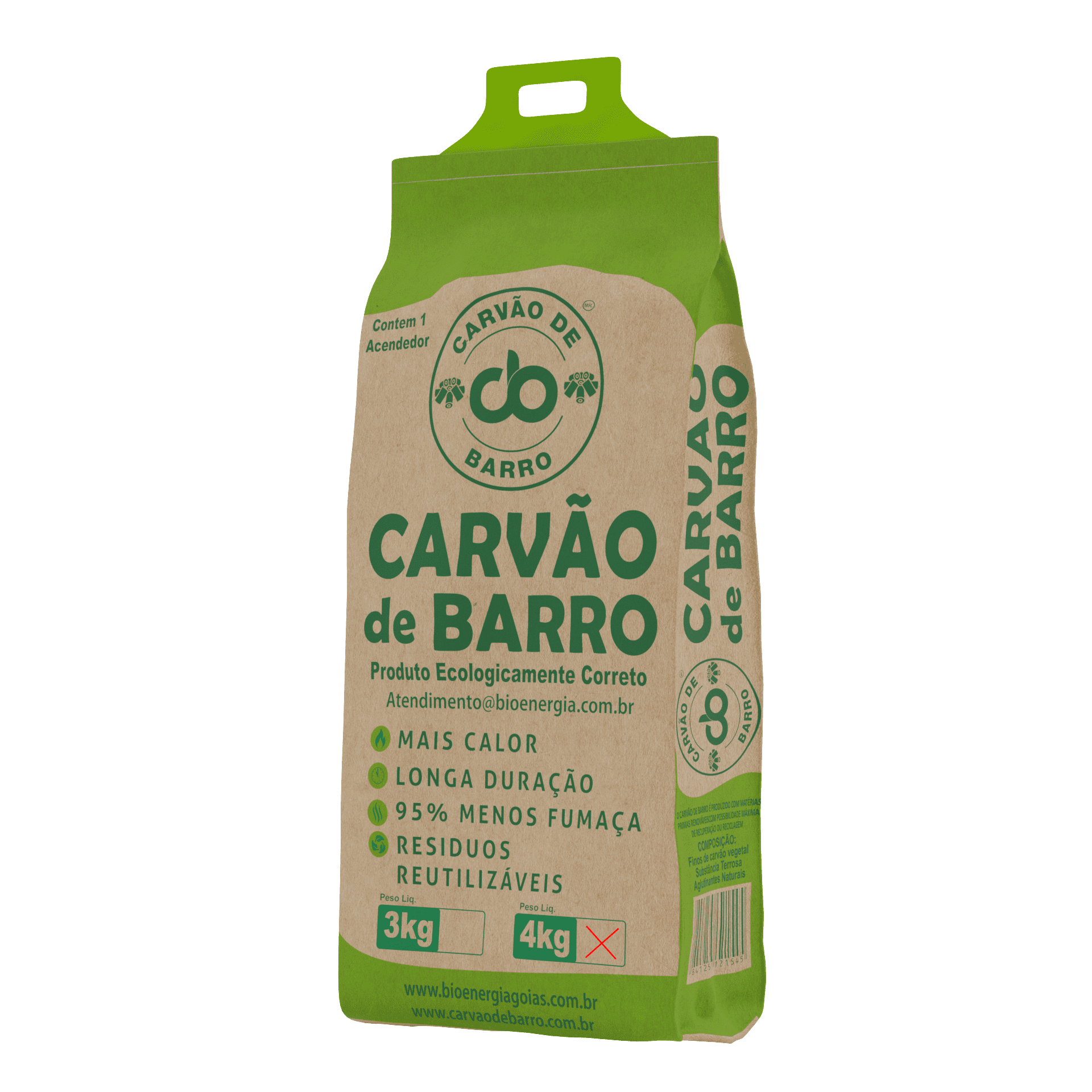 CARVÃO DE BARRO 4 KG